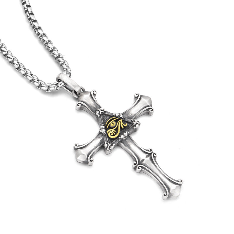 Wholesale necklace men's trendy retro high street personality pendant
